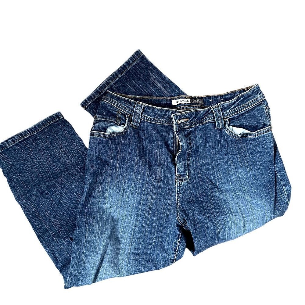 St. John's Bay stretch blue denim cotton spandex jeans casual comfortable summer